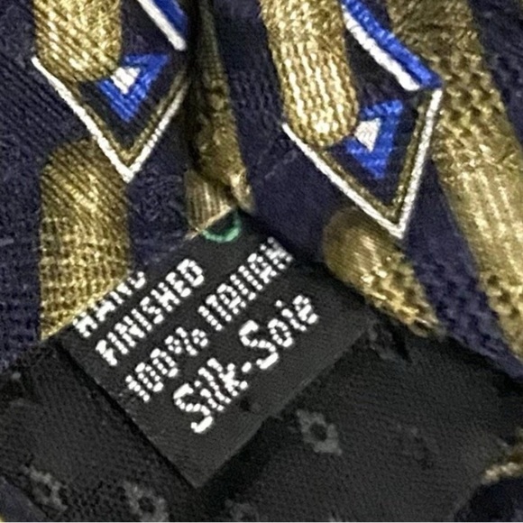 Bovet Hand Finished Classy 100% Silk Men's Fashion Neck Tie Earthy Geometric - Picture 5 of 5